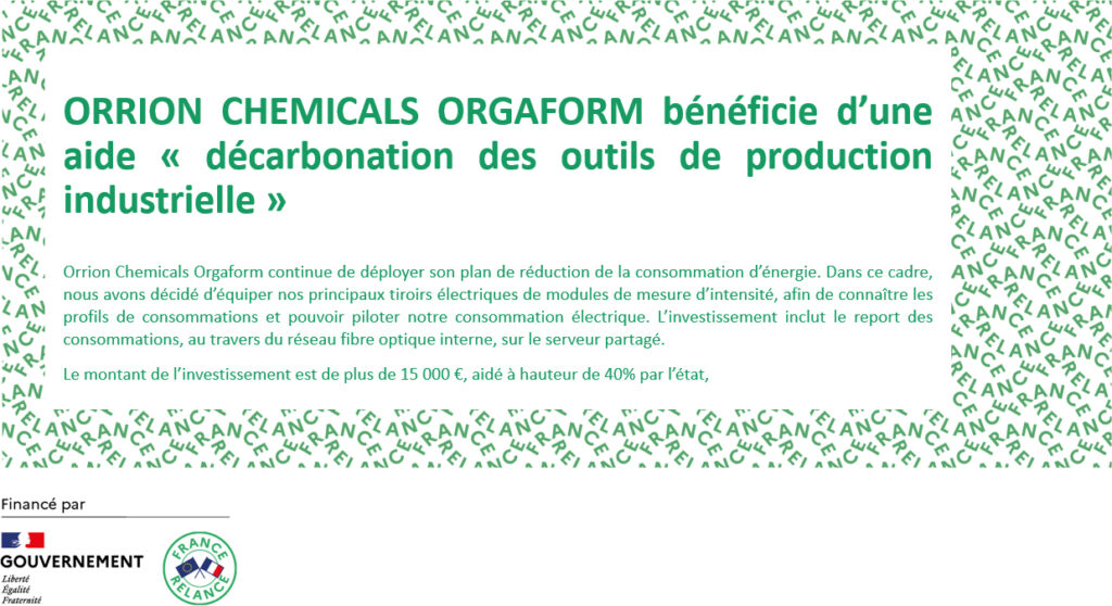 OCO bénéficie d’une aide « décarbonation des outils de production industrielle »